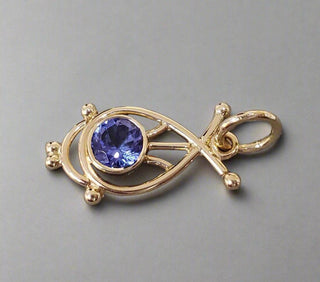 Natural Tanzanite Gold Pendant - K Jewelry Accessories