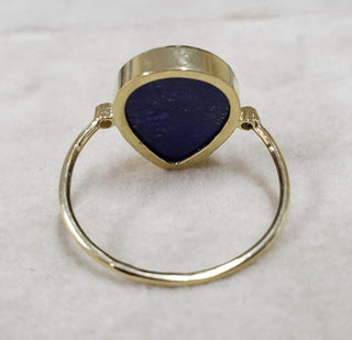 Cabochon Pear Lapis Lazuli 14k Gold Ring - K Jewelry Accessories