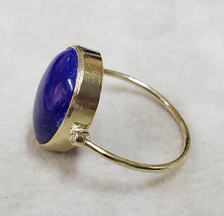 Cabochon Pear Lapis Lazuli 14k Gold Ring - K Jewelry Accessories