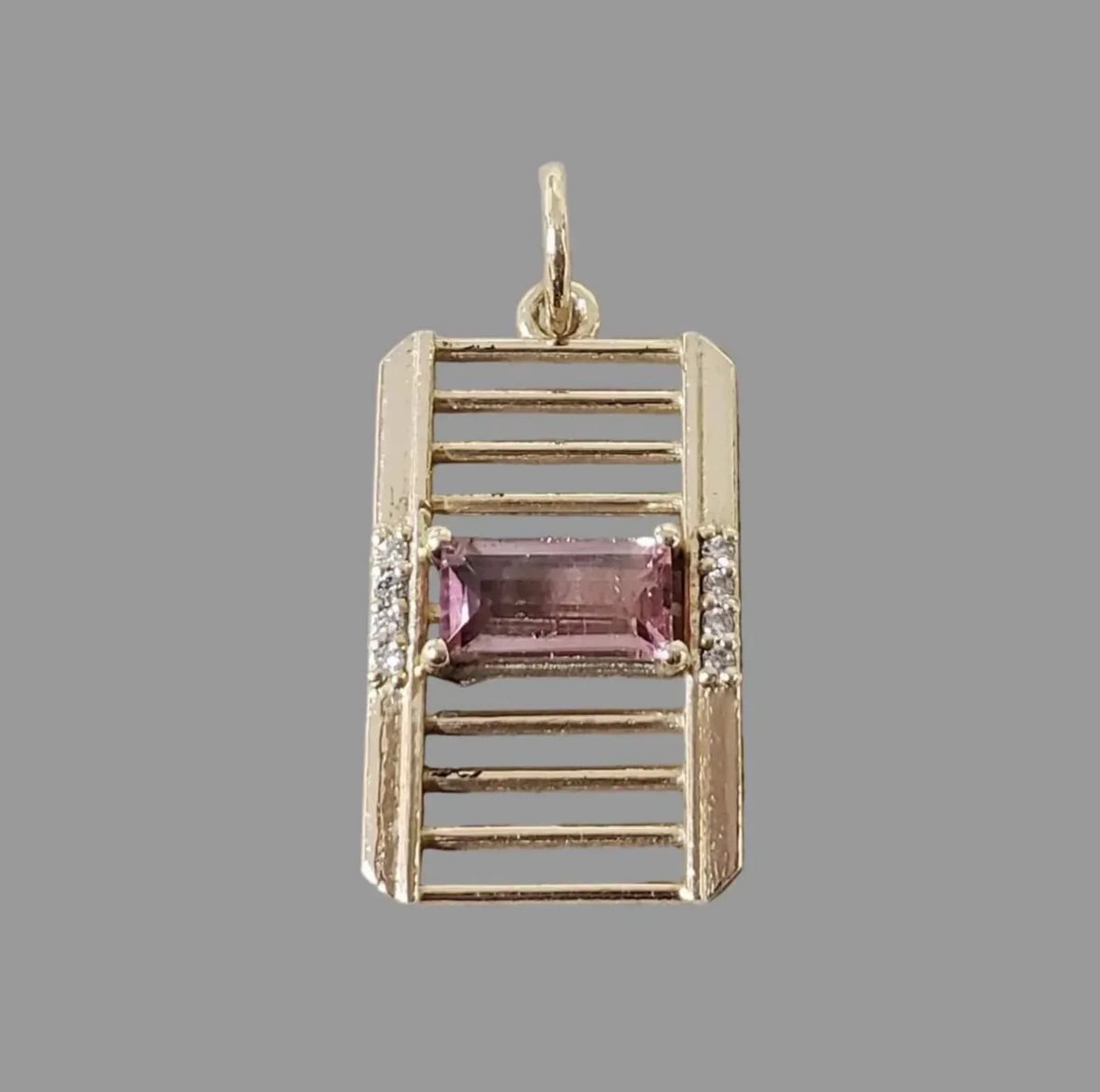 14k Gold Baguette Tourmaline & Diamond Pendant | - K Jewelry Accessories