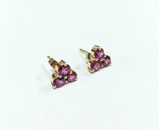 Clear Rhodolite Garnet 18k Gold Earrings For Women - K Jewelry Accessories