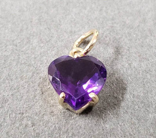 14k Gold Amethyst Heart Shape Pendant - K Jewelry Accessories