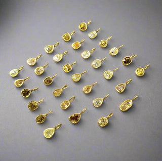 18k Gold Diamond Charm: Bezel Set DIY Jewelry Finding - K Jewelry Accessories