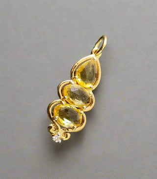 Yellow Sapphire And Diamond Pendant: 14k Gold Handmade Jewelry - K Jewelry Accessories
