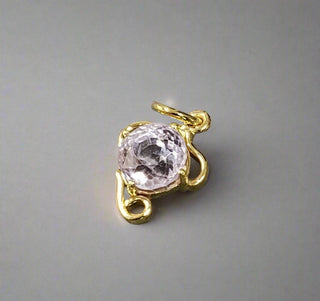 14k Gold Pendant: Round Pink Spinel, Handmade Jewelry - K Jewelry Accessories