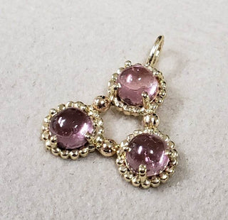 14k Gold Pink Tourmaline Pendant: Handmade Cabochon Gemstone - K Jewelry Accessories