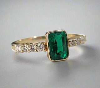 14k Gold Zambian Emerald and Diamond Ring – AAA Quality - K Jewelry Accessories