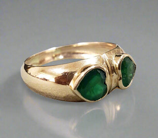 14k Gold Emerald Ring For Women, Heart Shape Emerald - K Jewelry Accessories
