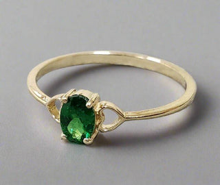 Handmade Oval Tsavorite 14k Gold Ring: Prong Setting, Statement Jewelry - K Jewelry Accessories