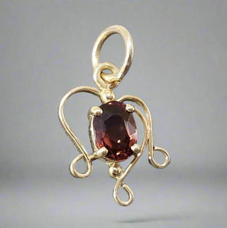 Handmade 14k Gold Red Spinel Pendant: Oval Faceted Gemstone - K Jewelry Accessories