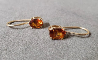 14k Gold Citrine Earrings-Lever Back - K Jewelry Accessories