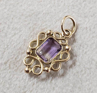 Handmade Art Deco Ametrine Pendant: 14k Gold Octagon Bezel - K Jewelry Accessories