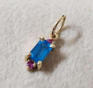 Handmade Baguette Neon Apatite and Ruby Pendant - K Jewelry Accessories