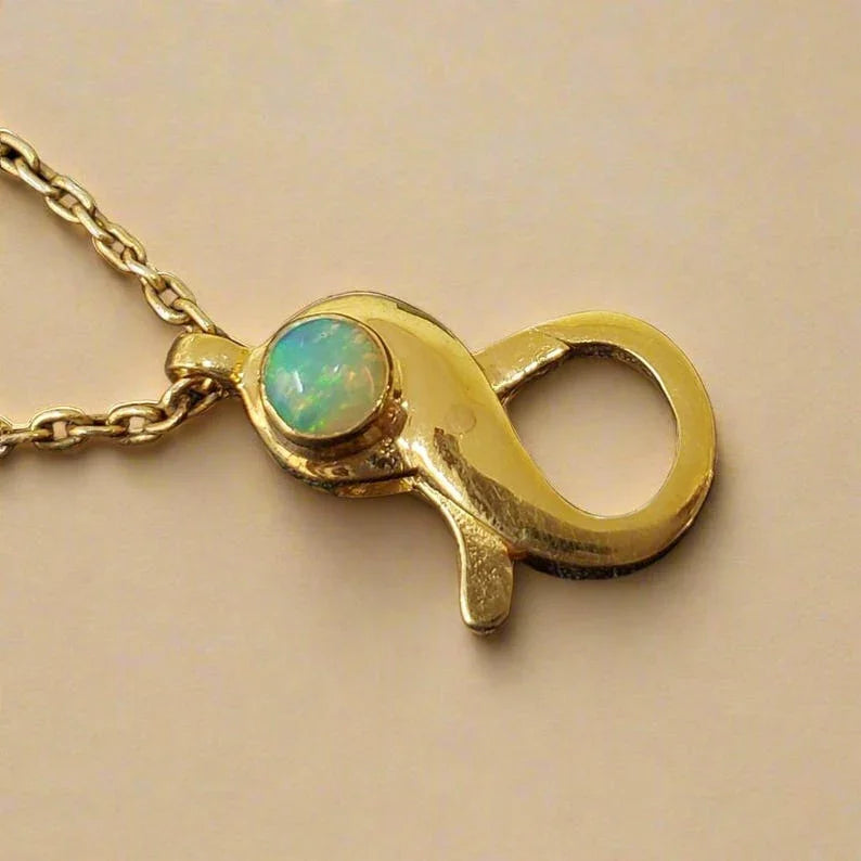 18k Gold Vermeil Ethiopian Opal Lobster Clasp: Sterling Silver Necklace Connector