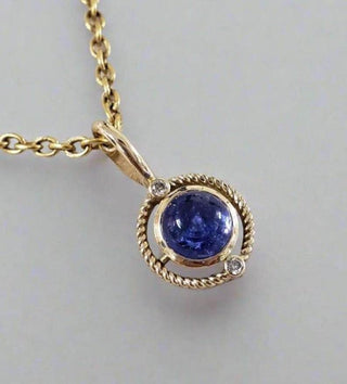 Natural Tanzanite Diamond Gold Pendant: Halo Charm - K Jewelry Accessories