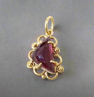 Art Deco 14k Gold Pendant, Pink Tourmaline, Fancy Cut, Birthday Pendant - K Jewelry Accessories
