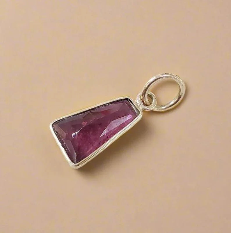 Handmade 14k Gold Pink Tourmaline Pendant: October Birthstone Charm