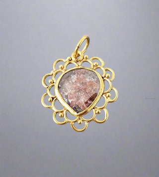 18k Gold Slice Brown Diamond Pendant,Raw Diamond - K Jewelry Accessories