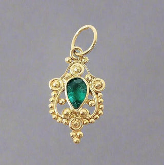 Zambian Emerald 18k Gold Pendant, Precious Stone, Gold Accessories - K Jewelry Accessories