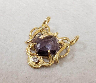 Royal Purple Tourmaline 14k Gold Pendant: Artisan Gemstone Jewelry - K Jewelry Accessories
