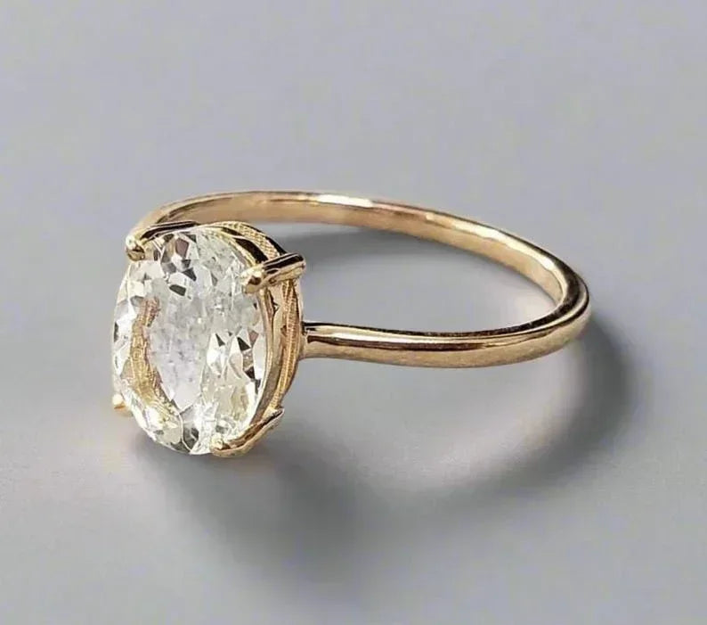 14k Gold Aquamarine Ring: Statement Wedding Jewelry - K Jewelry Accessories