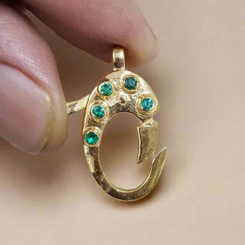 Emerald Gold Vermeil Clasp: Openable Link Pendant Holder