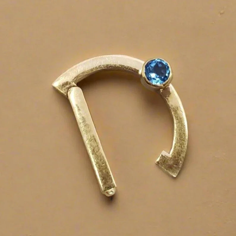 Fermoir mousqueton turquoise en argent sterling 925, 25 x 19 mm