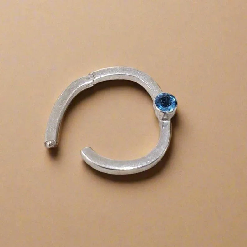 Handmade Swiss Blue Topaz Clasp: Sterling Silver Jewelry Connector