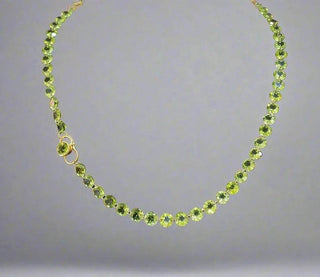 Handmade 14k Solid Gold Peridot Necklace, Drilled Stones - K Jewelry Accessories