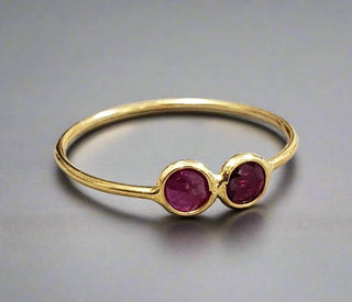 Natural Round 18K Gold Ruby Ring For Women, Statement Ruby - K Jewelry Accessories