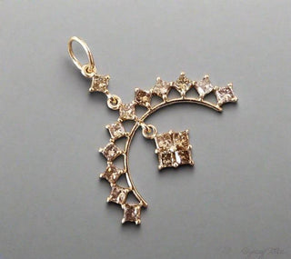 Brown Diamond Gold Pendant Necklace For Women - K Jewelry Accessories