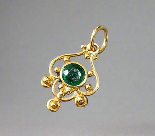 Round Emerald Gold Pendant Necklace For Unisex, Anniversary Pendant - K Jewelry Accessories