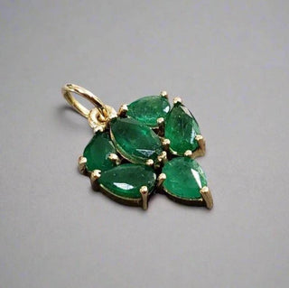 Handmade Zambian Emerald Leaf Pendant: 14k Gold Dainty Jewelry - K Jewelry Accessories
