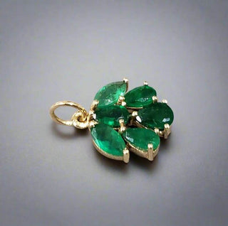 14k Gold Emerald Pendant, Precious stone, Dainty Gold Pendant - K Jewelry Accessories
