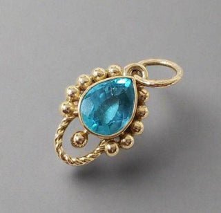 Natural Apatite Gold Pendant – Pear Cut Gemstone Necklace - K Jewelry Accessories