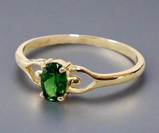 Oval Tsavorite 14k Gold Ring, Gold Jewelry, Prong Setting - K Jewelry Accessories