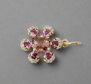 Pink Tourmaline Ruby Pendant | 14k Gold Luxury Gemstone Necklace - K Jewelry Accessories