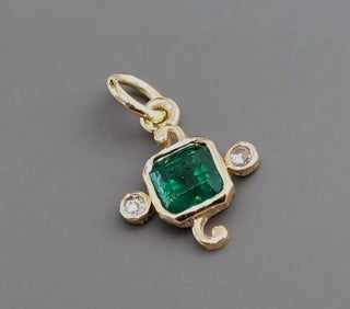Emerald Diamond Gold Pendant Necklace, Asscher Emerald - K Jewelry Accessories