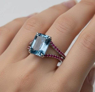 14k White Gold London Blue Topaz Ring - K Jewelry Accessories
