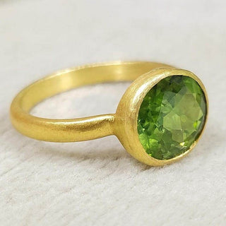 14K Gold Green Tourmaline Ring | Natural Oval Cut Tourmaline - K Jewelry Accessories