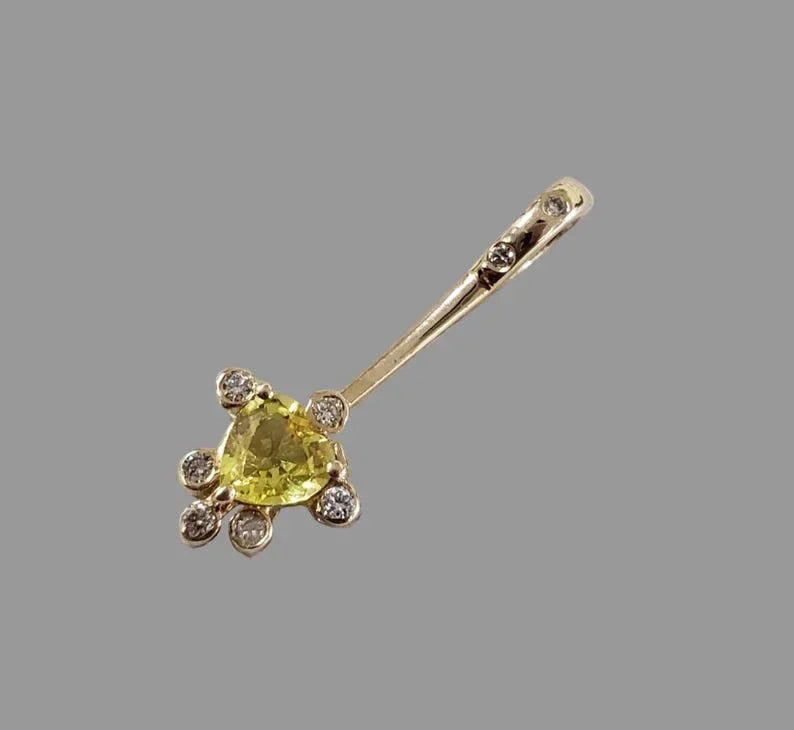 14k Gold Yellow Sapphire Heart Pendant