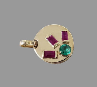 14K Gold Ruby & Emerald Pendant Necklace - K Jewelry Accessories