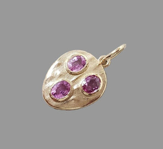 14k Gold Pink Sapphire Pendant Necklace | Dainty Minimal Gold Jewelry