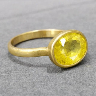 14k Solid Gold Yellow Sapphire Ring - K Jewelry Accessories
