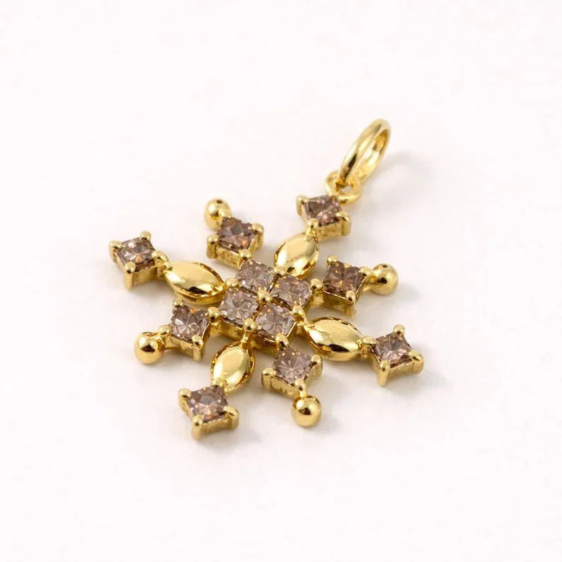 Hufeisenanhänger aus 14 Karat Gold mit braunen Diamanten