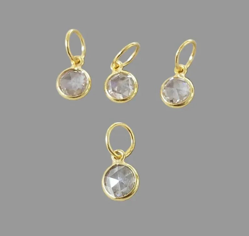 Charm-Anhänger mit braunem Diamant im Rosenschliff aus 18 Karat Gold