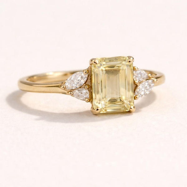 14k Gold Unheated Yellow Sapphire Ring