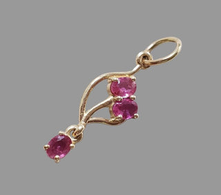 Natural Ruby Pendant in Solid 14K Gold