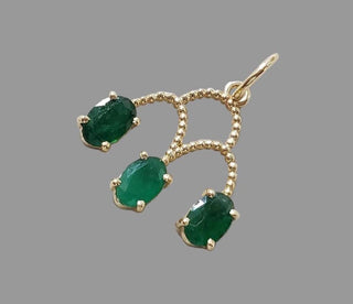 Handmade 14k Gold Emerald Pendant