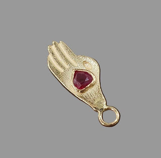 Pendentif en or 14 carats et rubis, fait main 